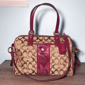 COACH F24884 Signature Stripe Python Carryall